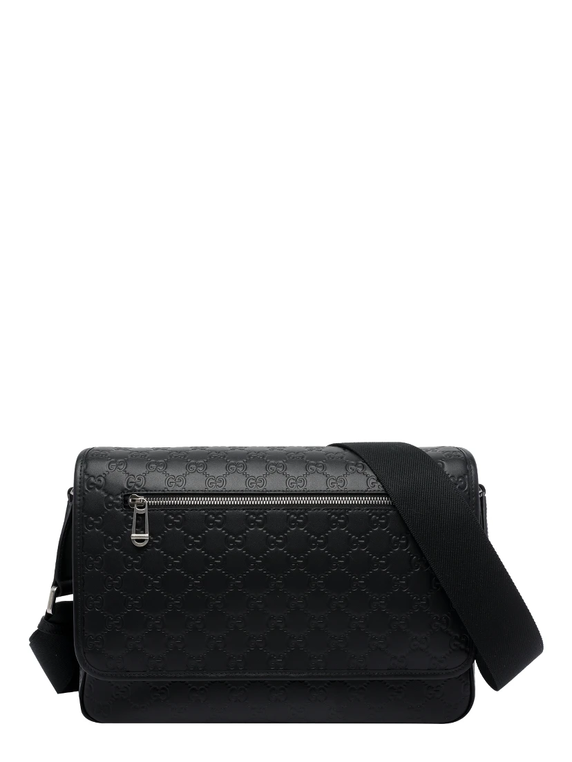 black Medium GG emblem crossbody bag