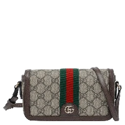 Brown mini Ophidia shoulder bag