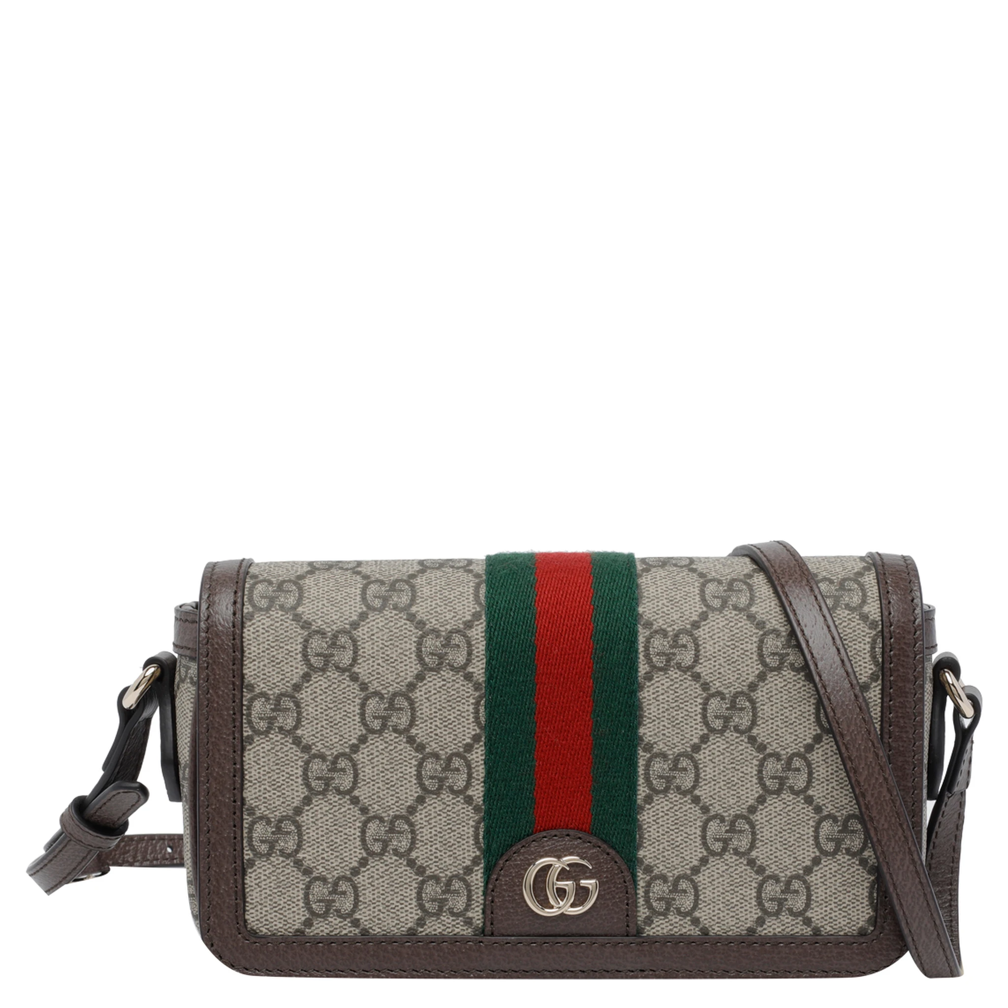 Brown mini Ophidia shoulder bag