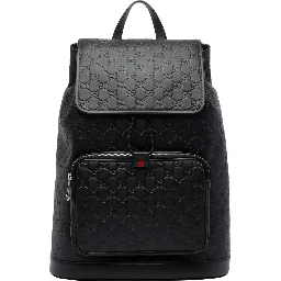 حقيبة ظهر سوداء متوسطة الحجم بشعار GG