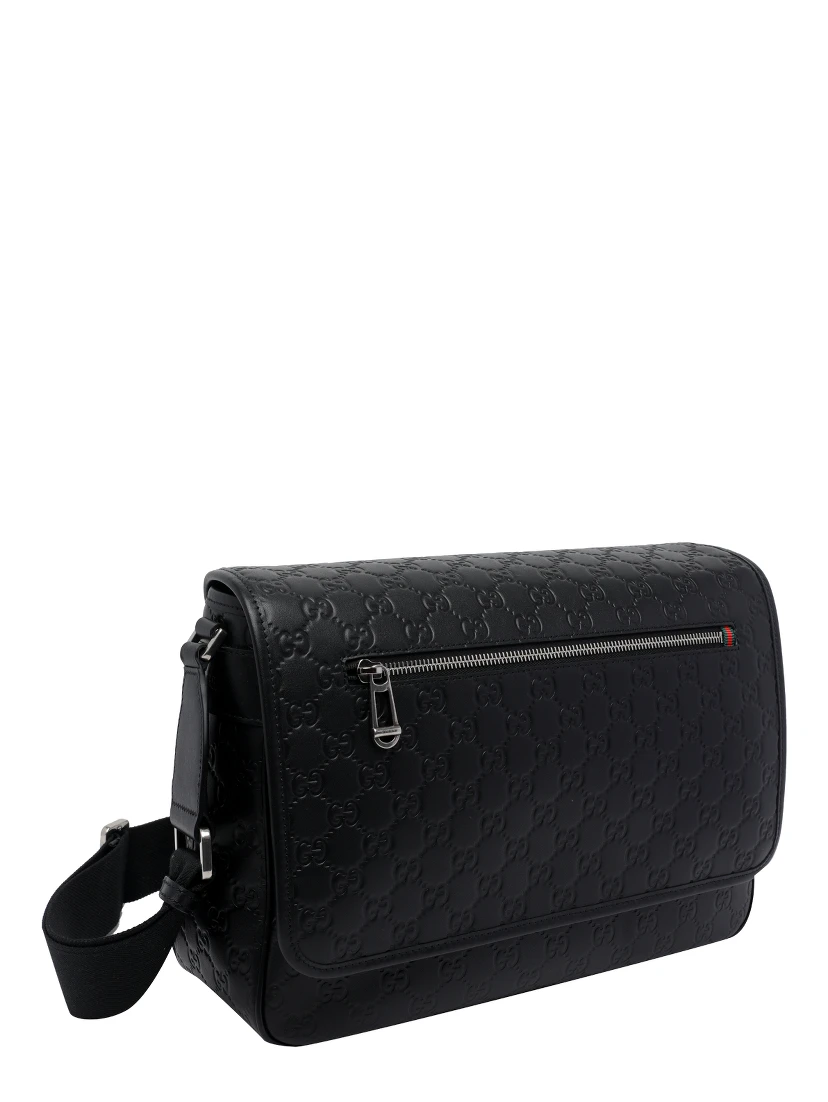 black Medium GG emblem crossbody bag