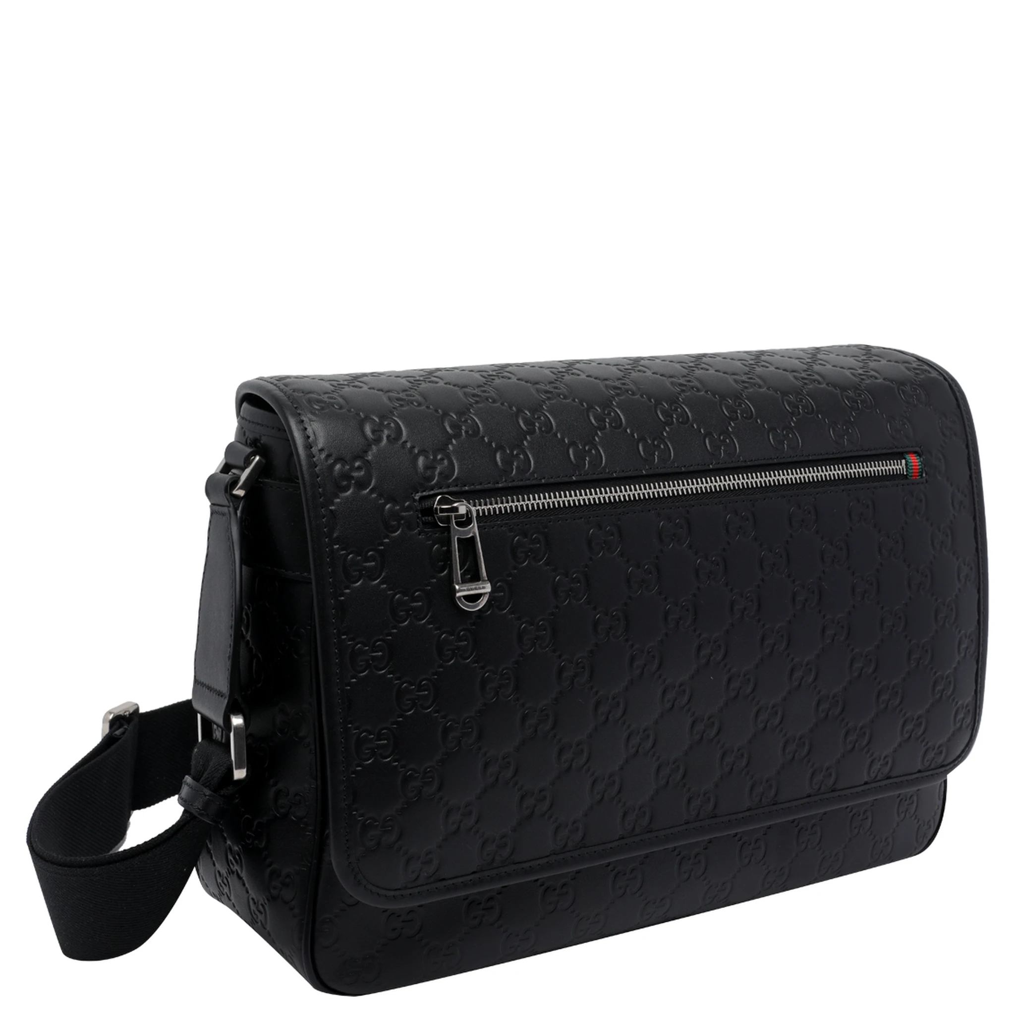 black Medium GG emblem crossbody bag