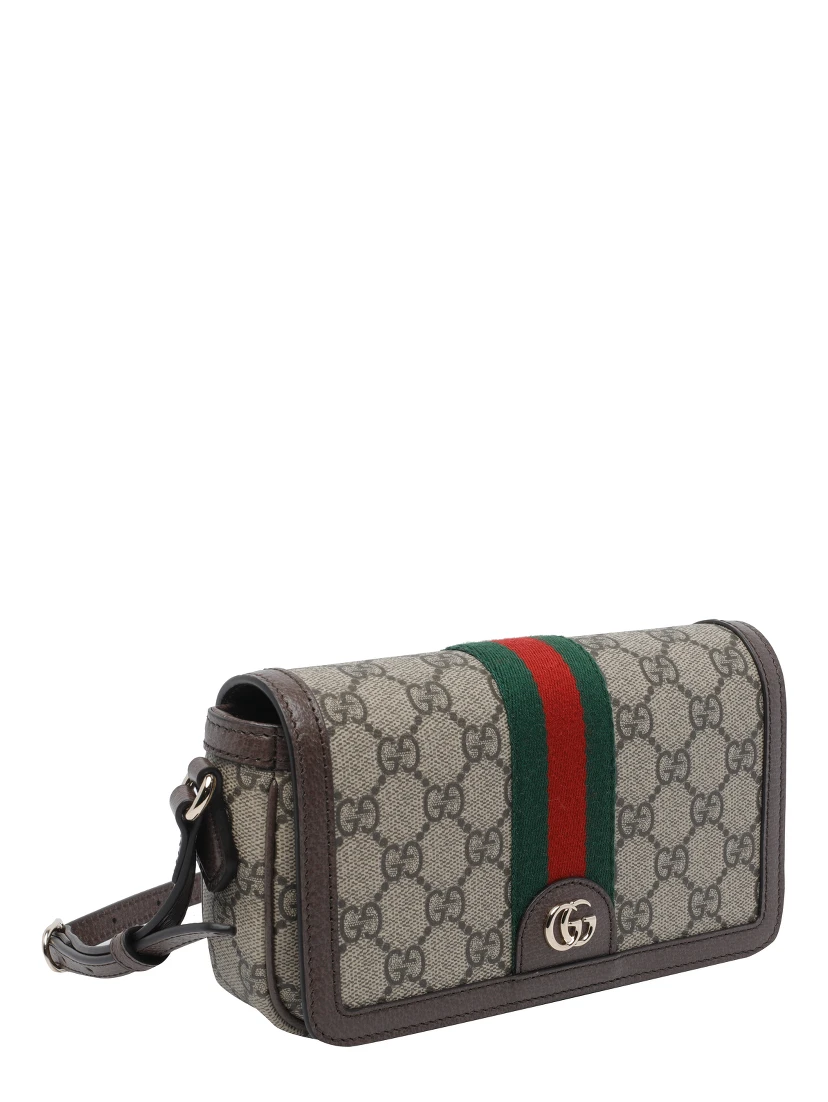 Brown mini Ophidia shoulder bag