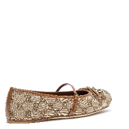 حذاء غوتشي مسطح بيج