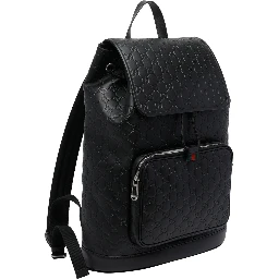 حقيبة ظهر سوداء متوسطة الحجم بشعار GG