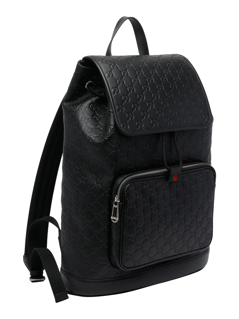 حقيبة ظهر سوداء متوسطة الحجم بشعار GG