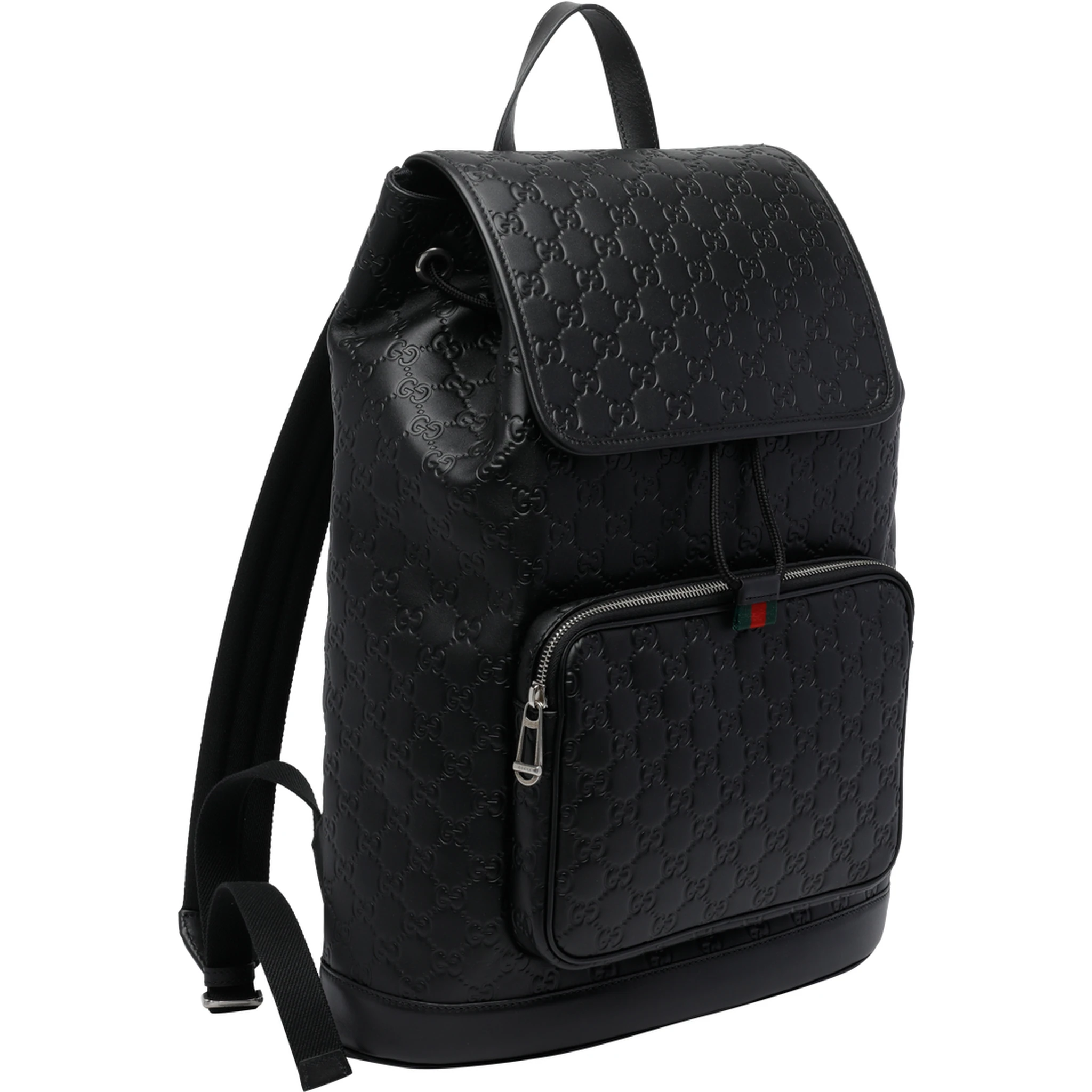 حقيبة ظهر سوداء متوسطة الحجم بشعار GG