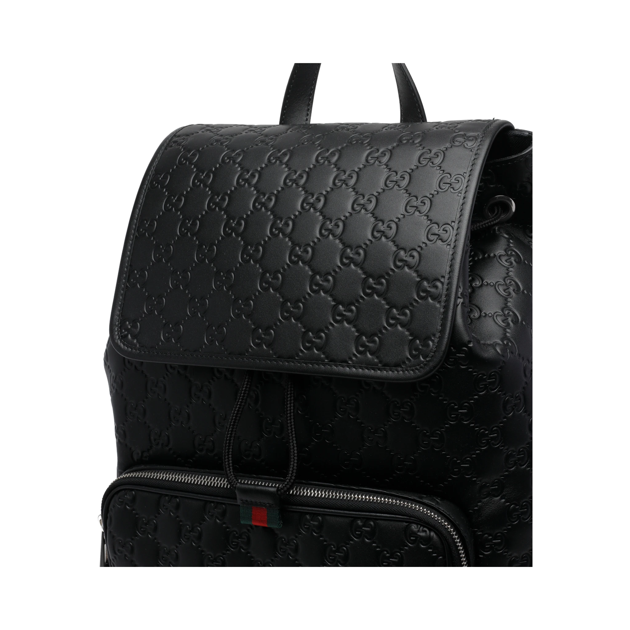 حقيبة ظهر سوداء متوسطة الحجم بشعار GG