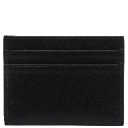 Black calfskin nappa leather card holder