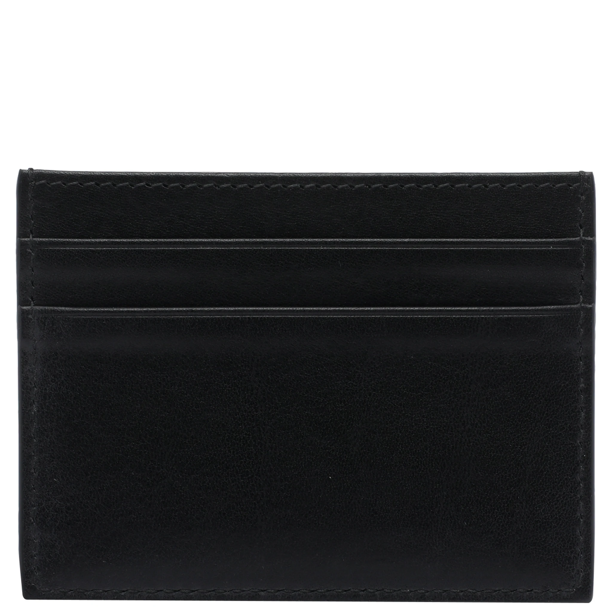 Black calfskin nappa leather card holder