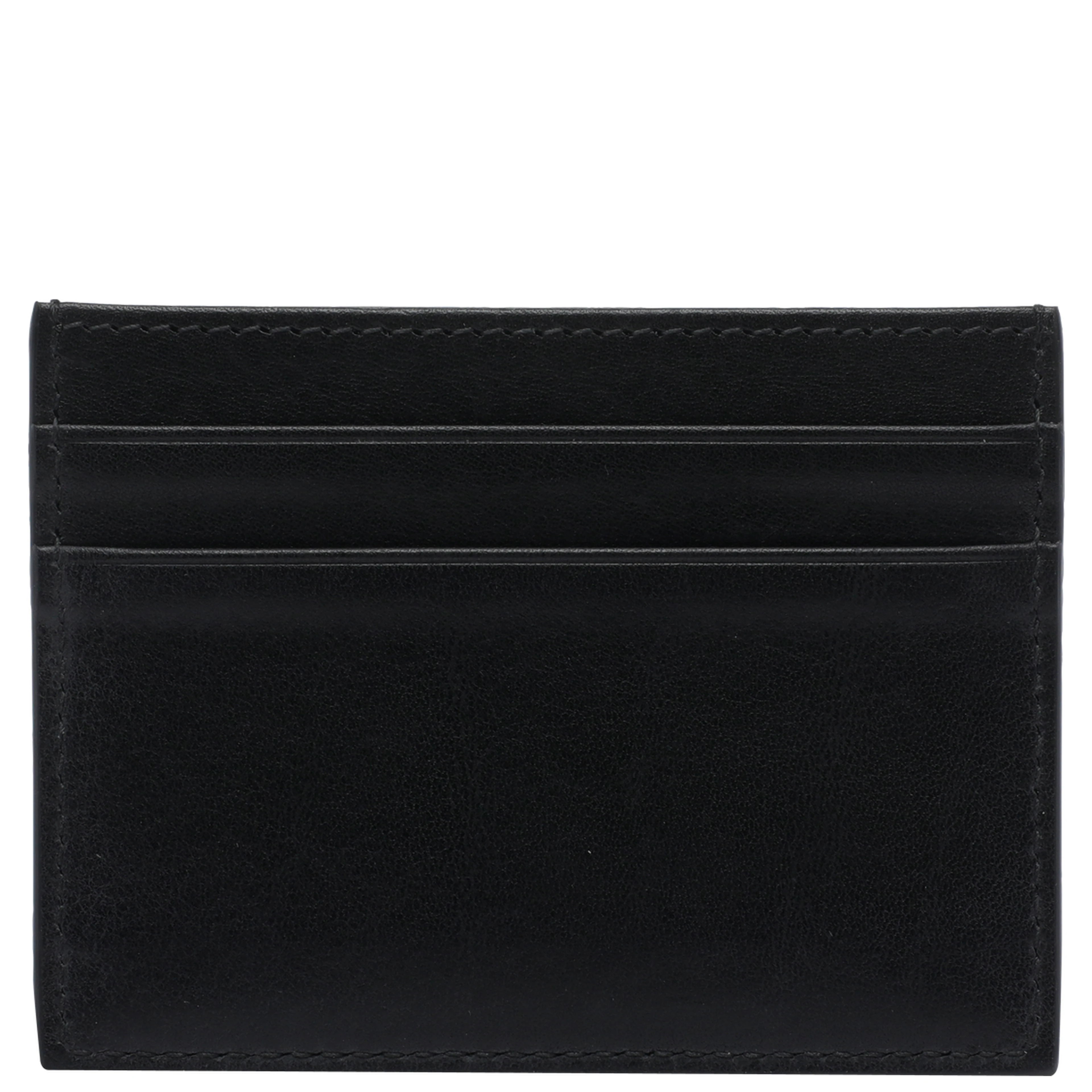 Black calfskin nappa leather card holder
