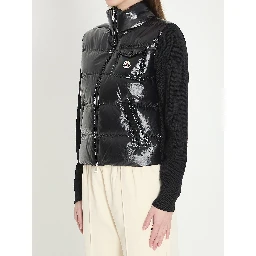 Padded wool cardigan