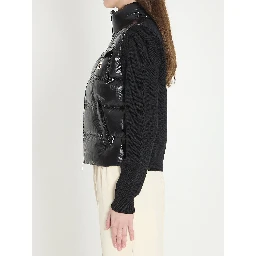 Padded wool cardigan