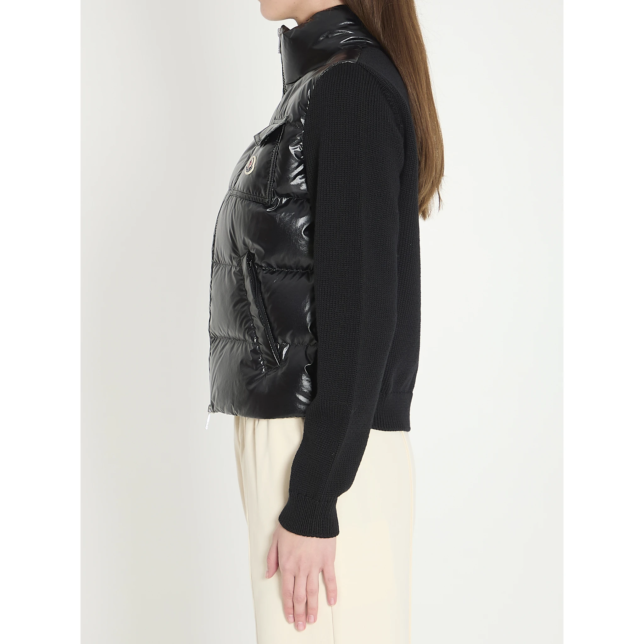 Padded wool cardigan