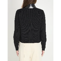 Padded wool cardigan
