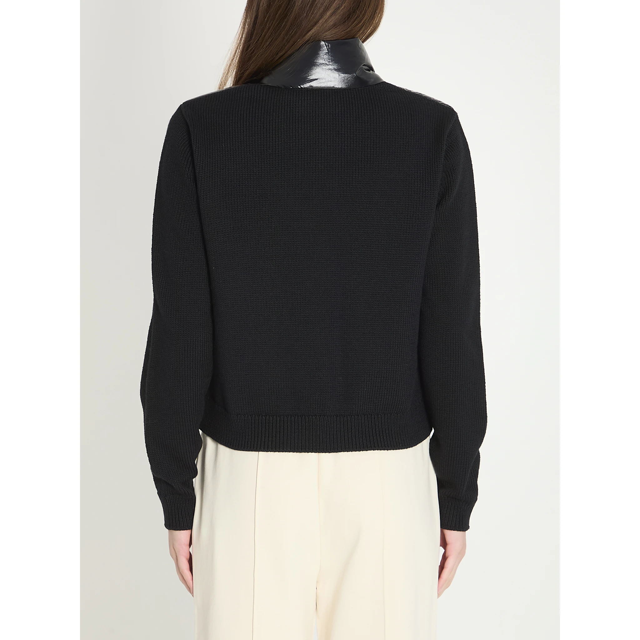 Padded wool cardigan