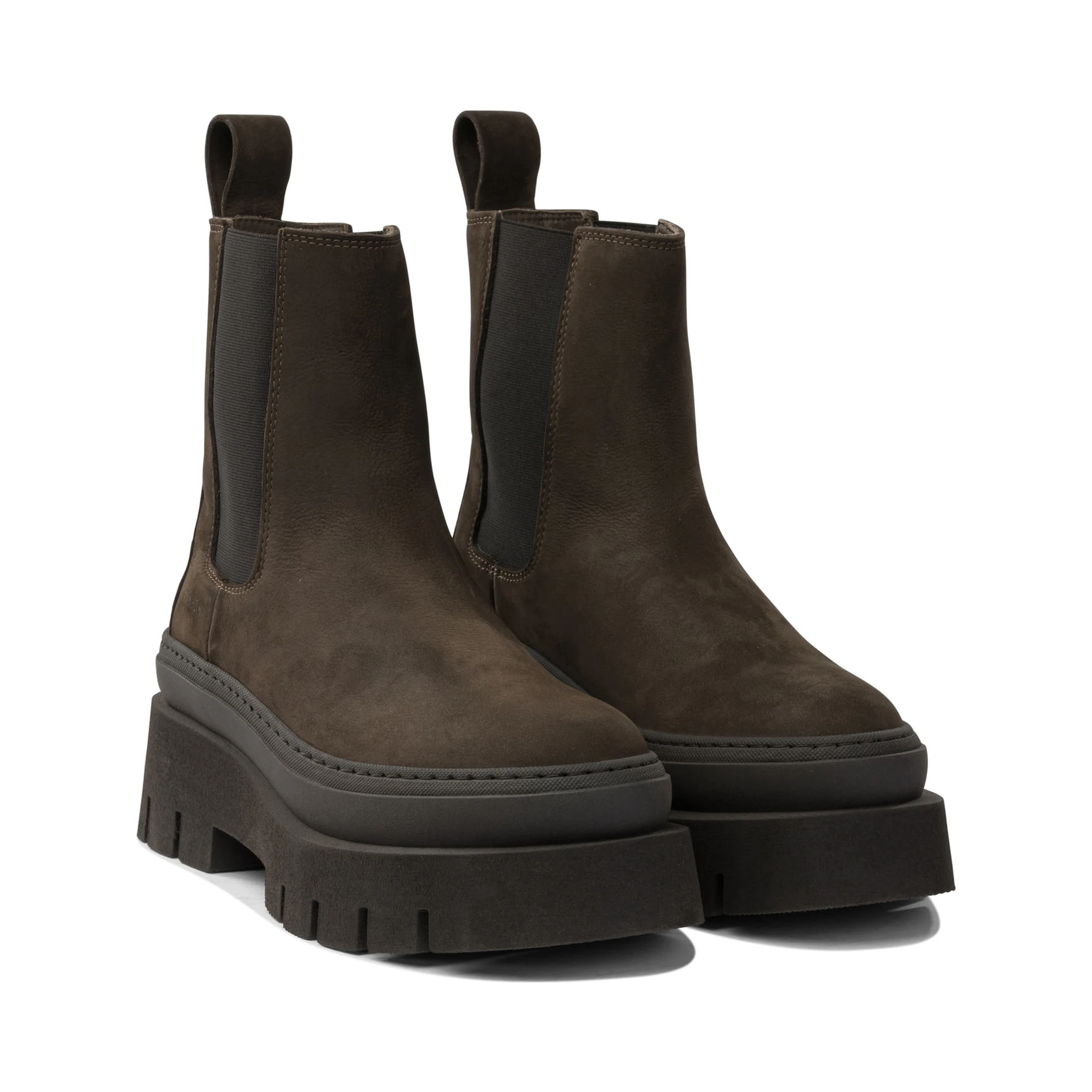 Leather pull-on ankle boots