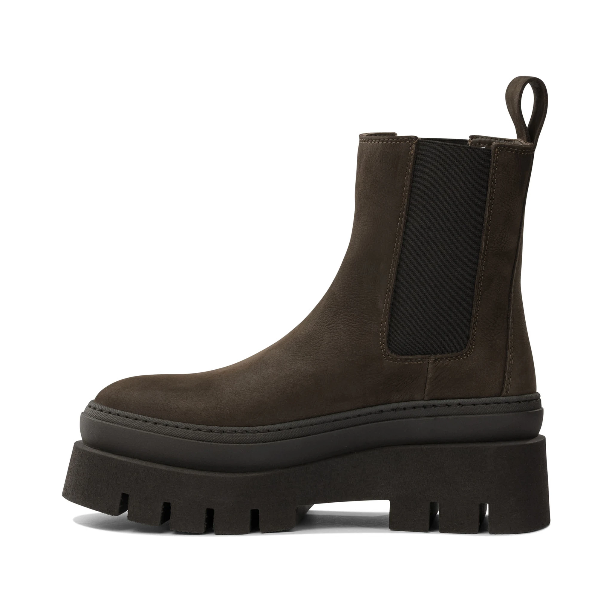Leather pull-on ankle boots