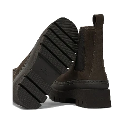 Leather pull-on ankle boots