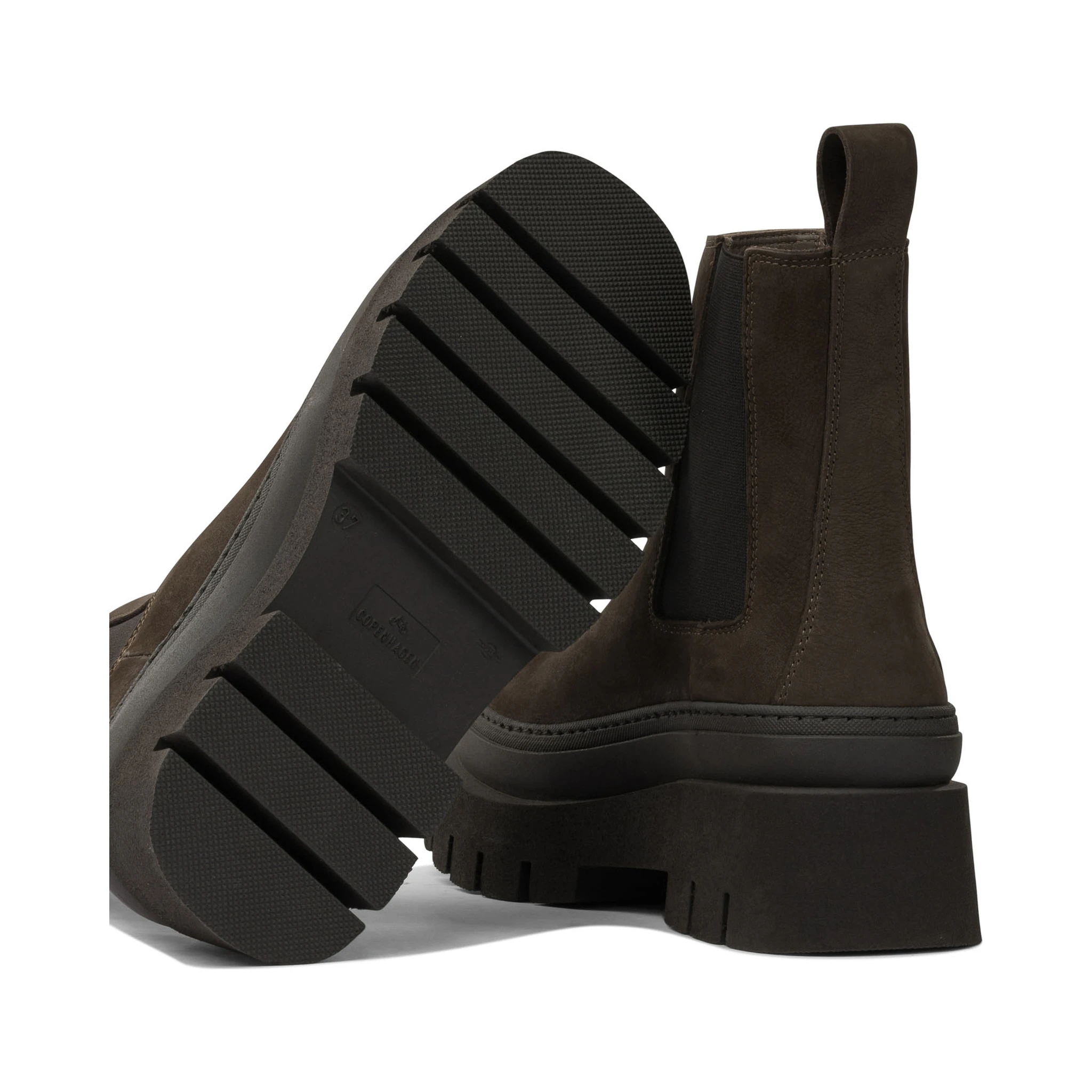 Leather pull-on ankle boots