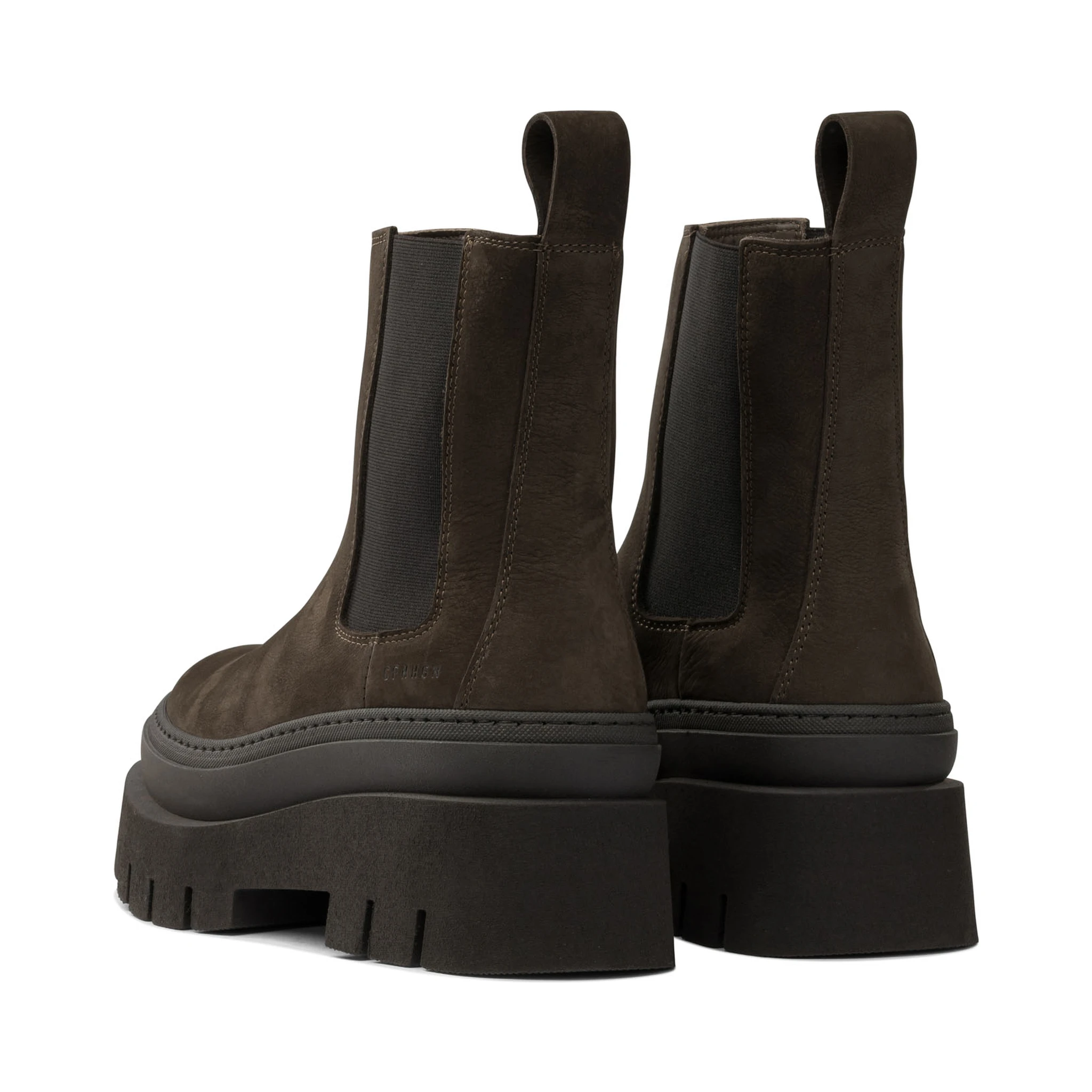 Leather pull-on ankle boots