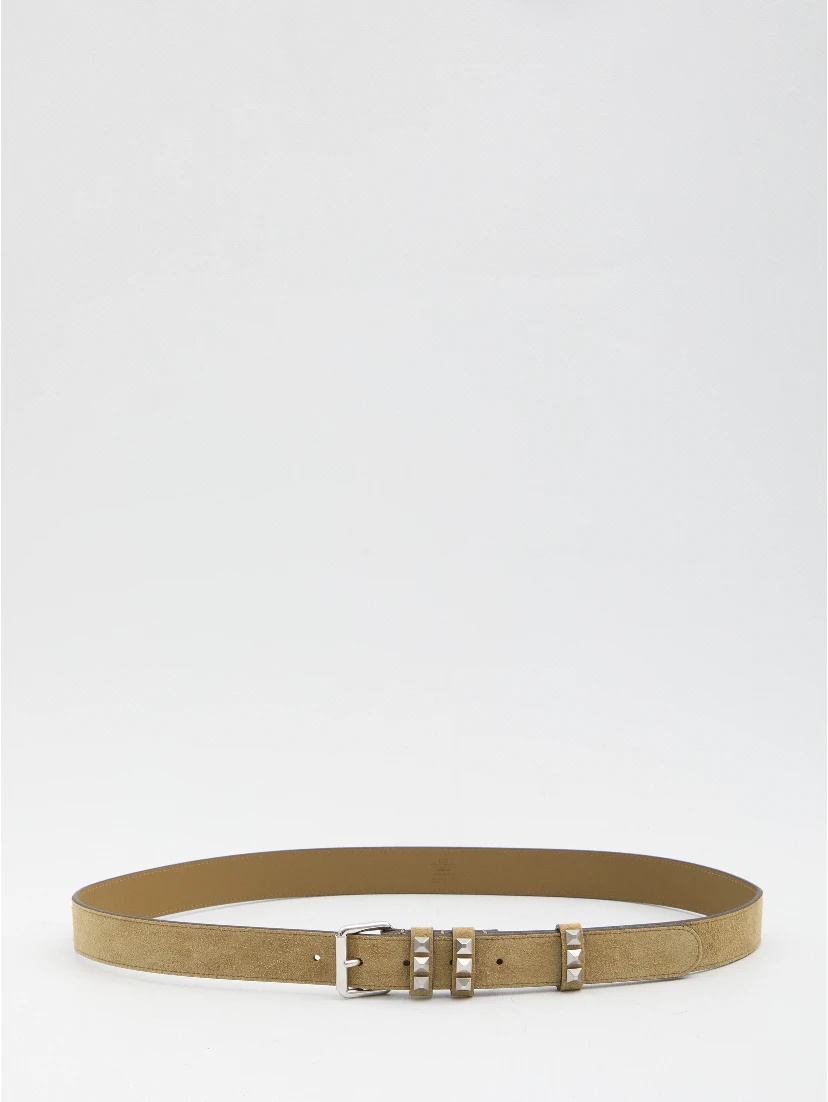 Rockstud suede belt