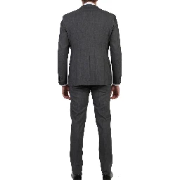 Gray three-piece suit