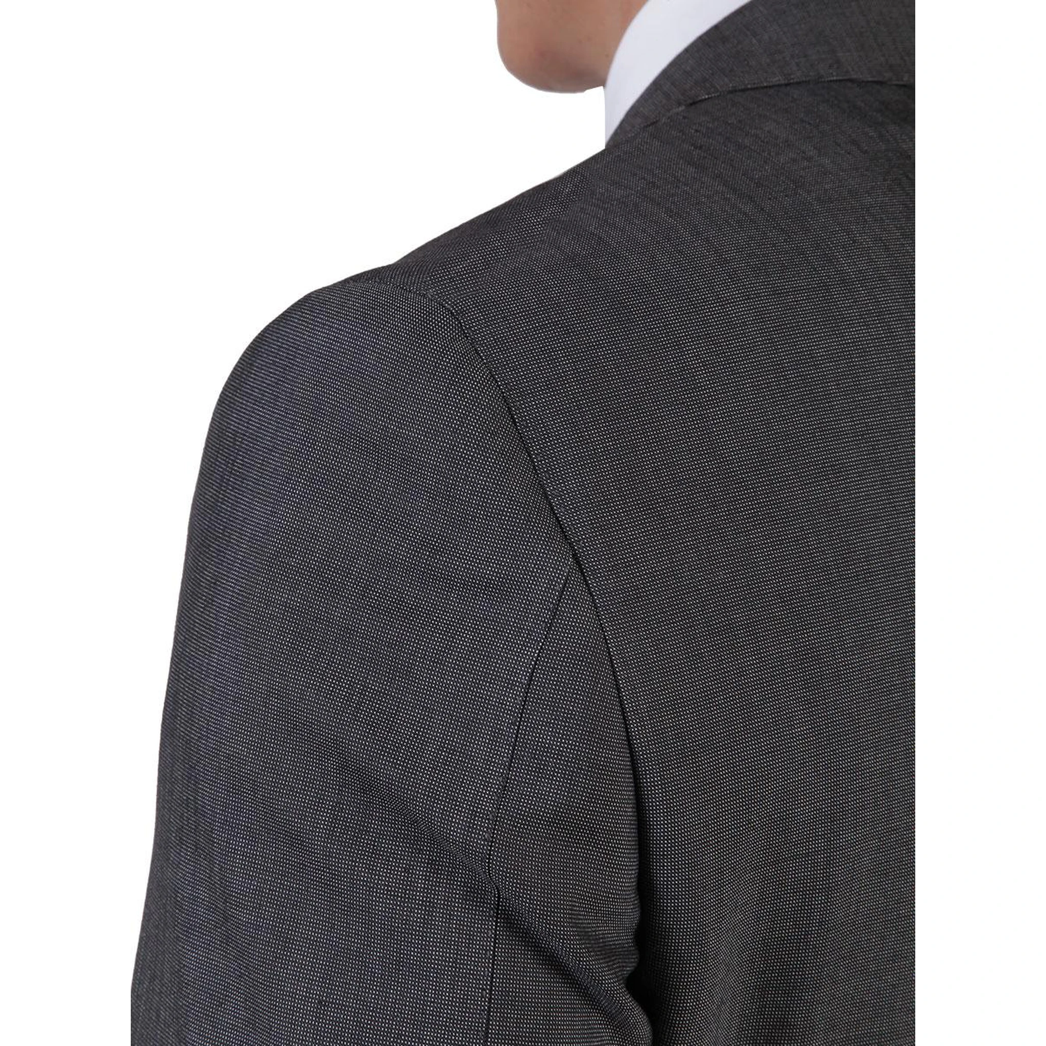 Gray three-piece suit