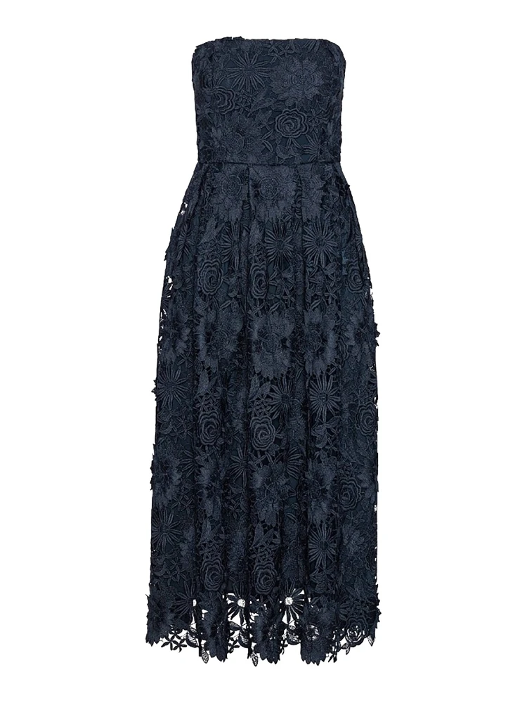 3D LACE MIDI DRESS