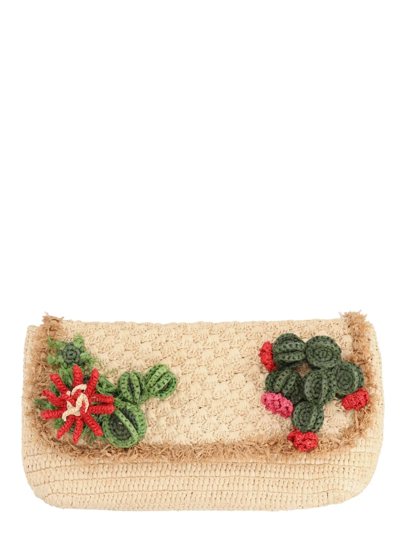 RAFFIA "CACTUS" CLUTCH BAG