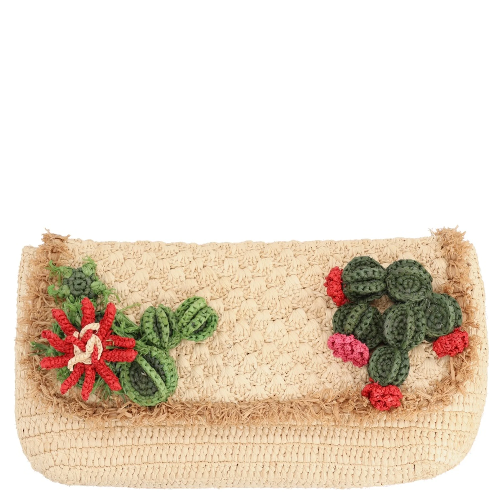 RAFFIA "CACTUS" CLUTCH BAG