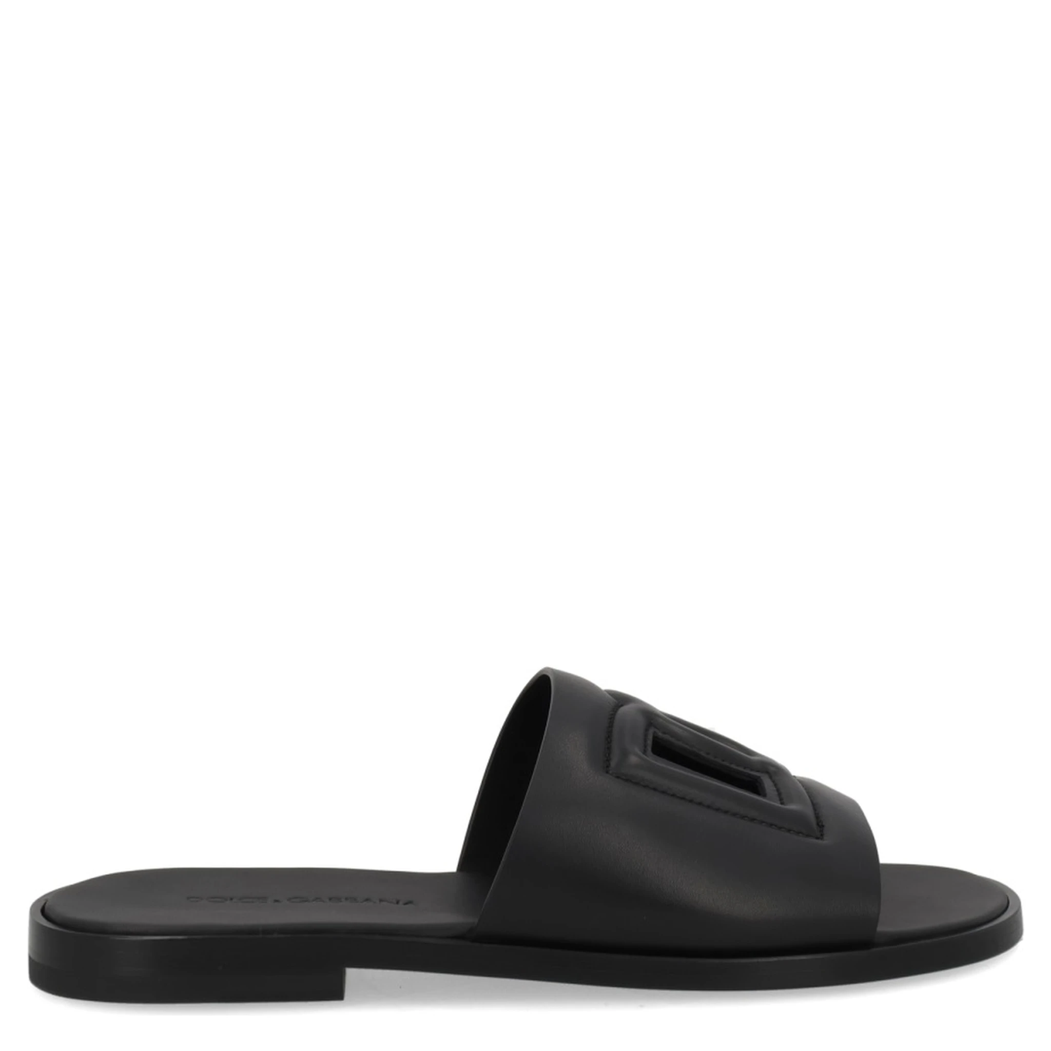LEATHER SLIDE WITH LOGO