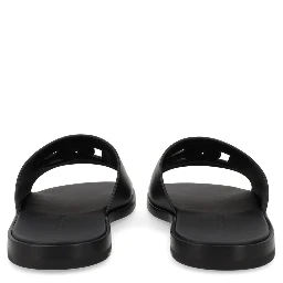 LEATHER SLIDE WITH LOGO