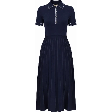 KNITTED POLO SHIRT DRESS