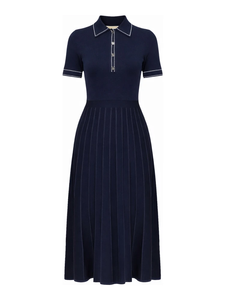 KNITTED POLO SHIRT DRESS