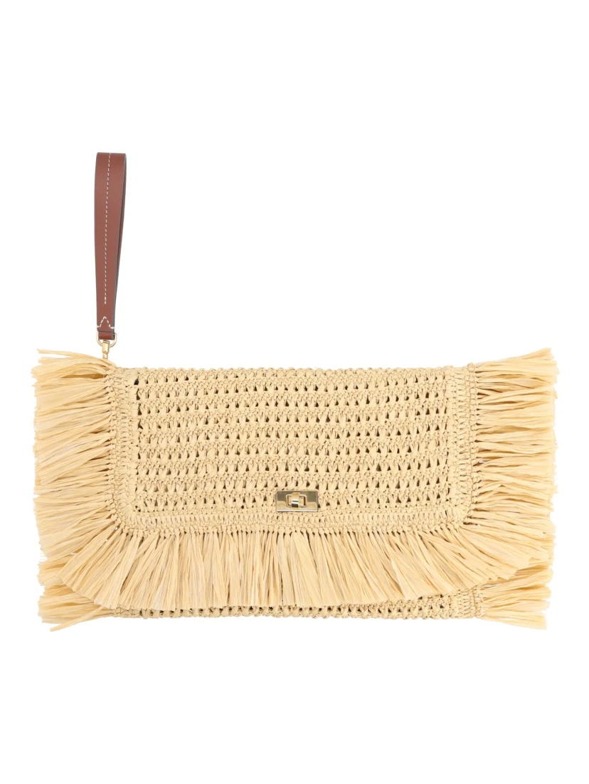 OVERSIZE RAFFIA CLUTCH BAG