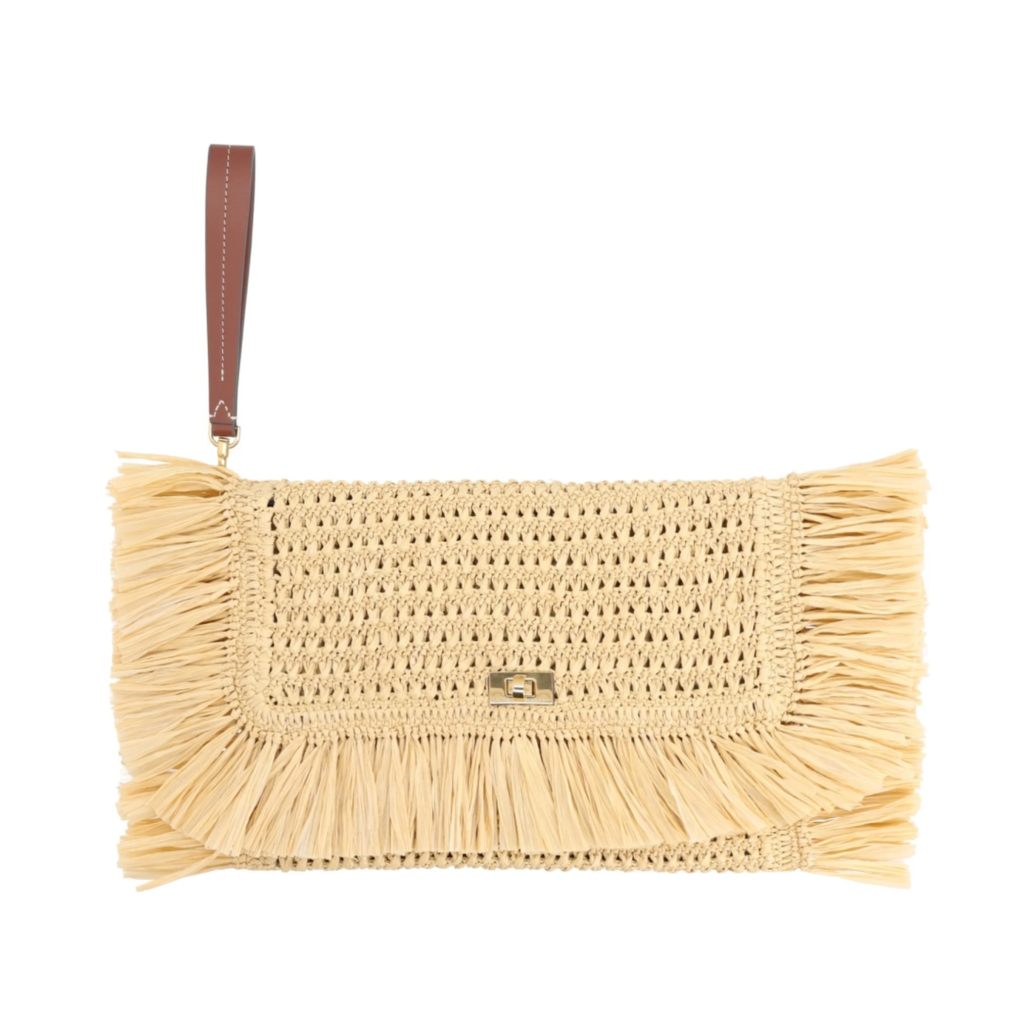 OVERSIZE RAFFIA CLUTCH BAG