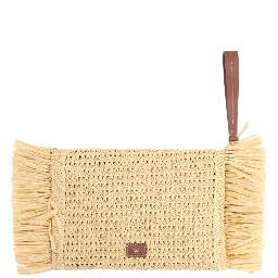 OVERSIZE RAFFIA CLUTCH BAG