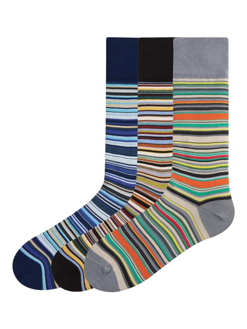 3-PACK STRIPED SOCKS