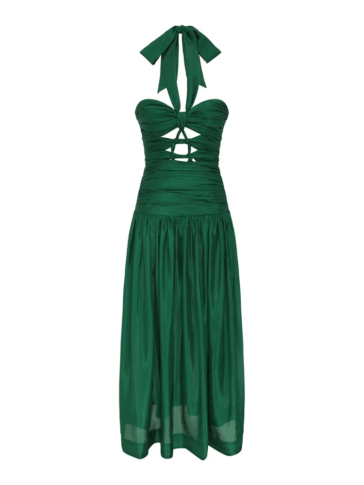 MIDI DRESS WITH KNOTS "DAYLIGHT"