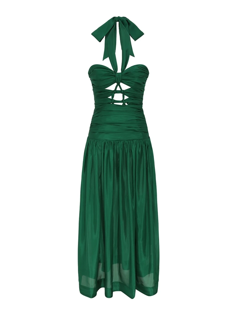 MIDI DRESS WITH KNOTS "DAYLIGHT"