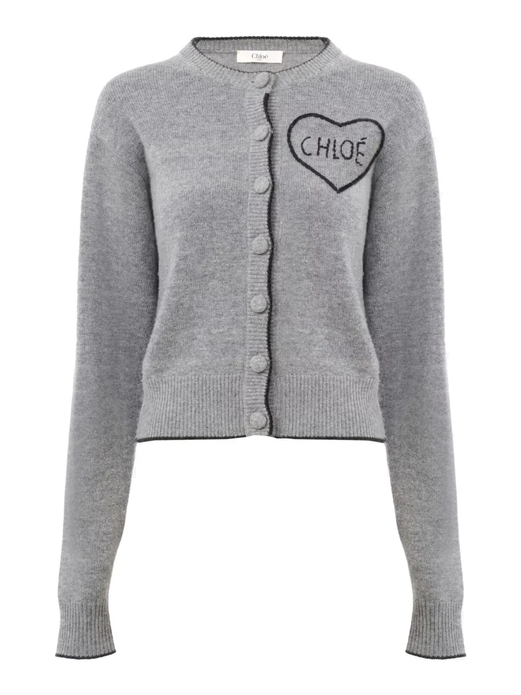 FITTED CARDIGAN WITH LOGO