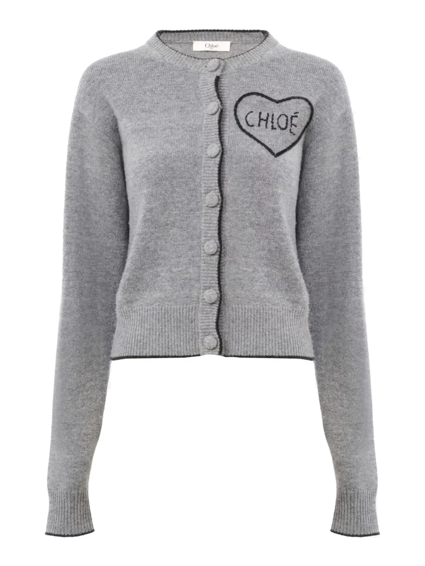 FITTED CARDIGAN WITH LOGO