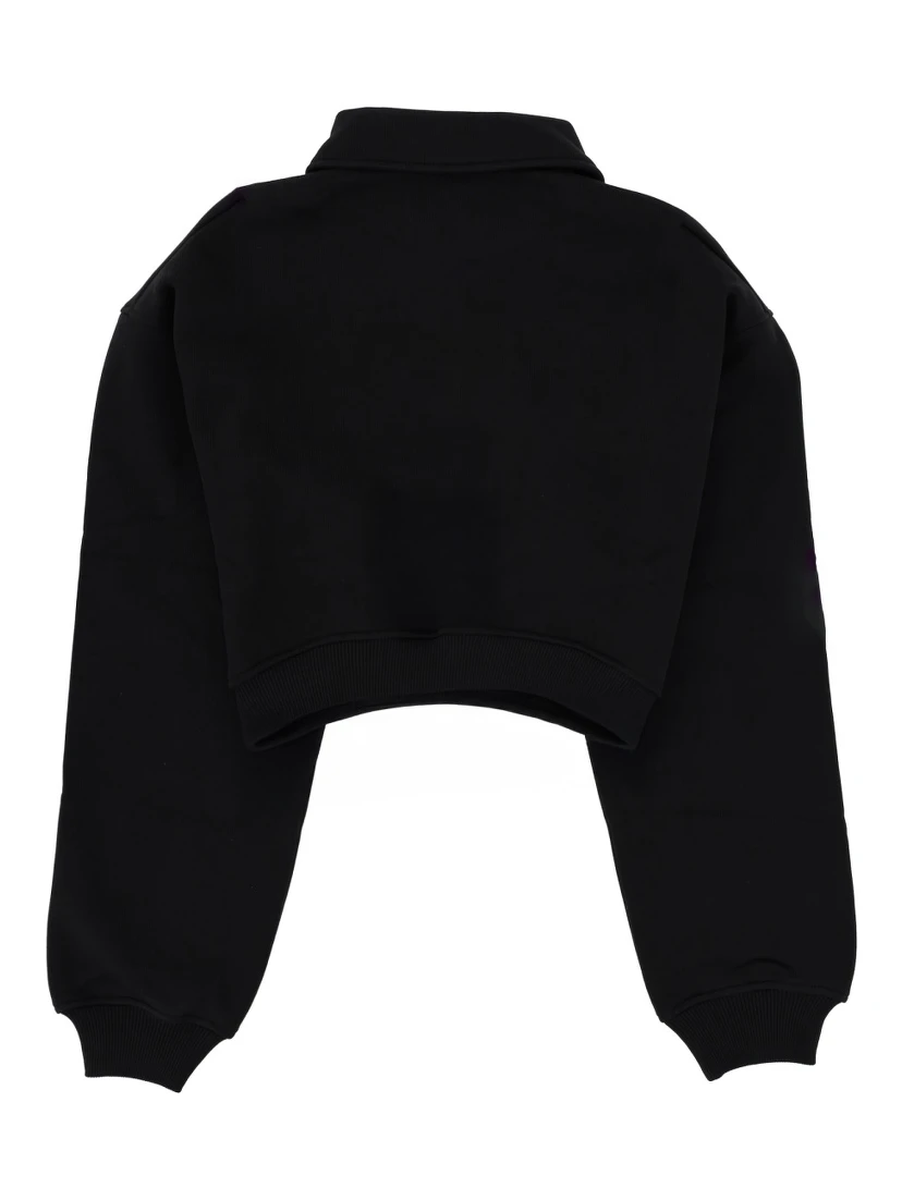 "FOLLOW THE RABBIT" COLLARED SWEATSHIRT