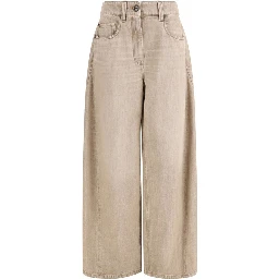 Beige Cotton Jeans Denim