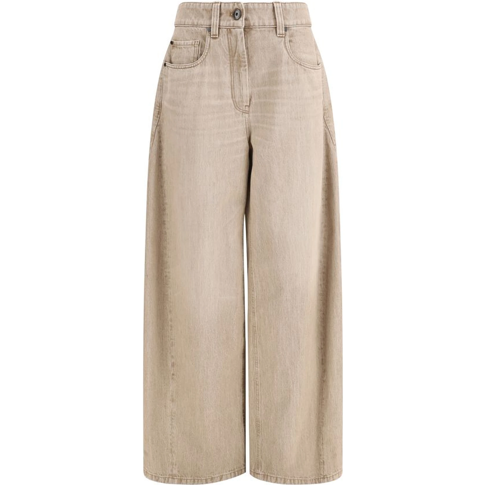 Beige Cotton Jeans Denim