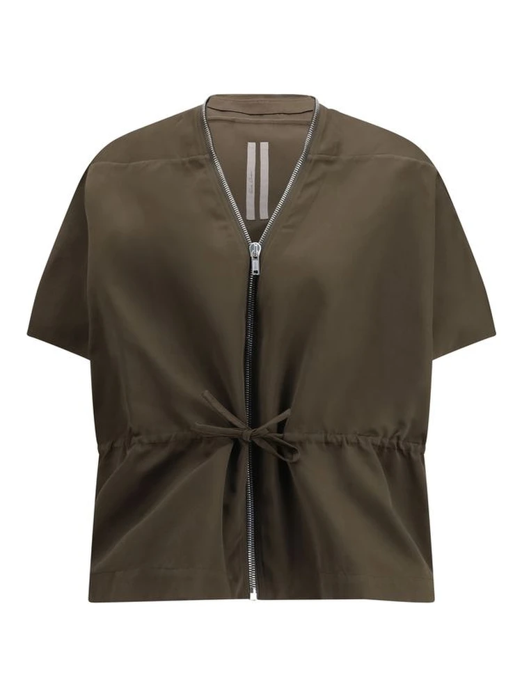 Brown Polyester Sleveless Jacket