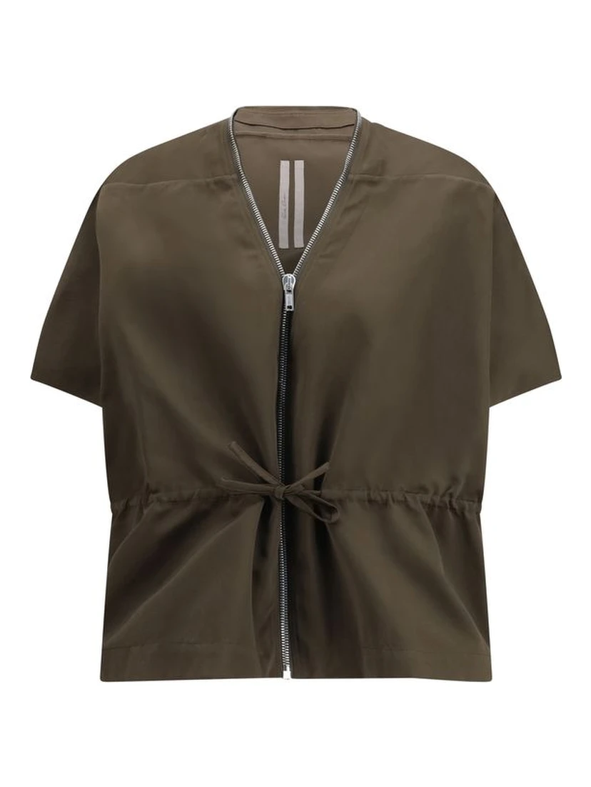 Brown Polyester Sleveless Jacket