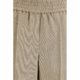 Beige Viscose Casual Pants