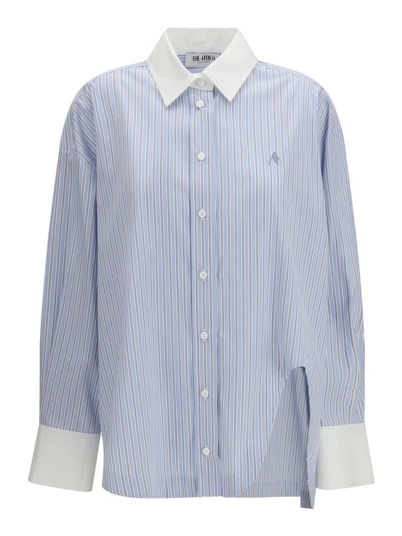 Blue Cotton Pattern Shirt